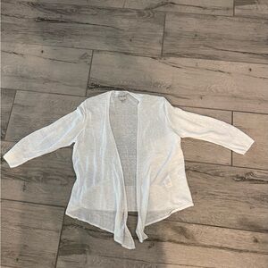Women's White Open-Front Sweater